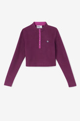 Women Tops & T-Shirts | FILA Josie Half Zip Top 894 GRAPE WINE / BATON ROUGE
