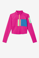 Women Tops & T-Shirts | FILA Teaganne Performance Half Zip 593 FESTIVAL FUCHSIA