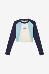 Women Tops & T-Shirts | FILA Whitely Top 410 FILA NAVY / ICED AQUA / EGRET