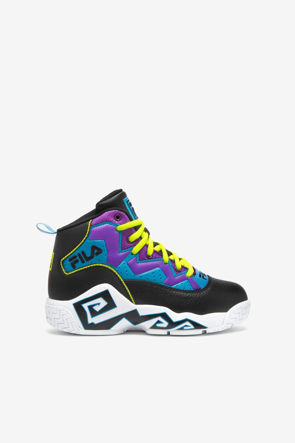 Kids Big Kids (3.5-7) | FILA Big Kids' Mb 043 BLACK / SAFETY YELLOW / ELECTRIC PURPLE