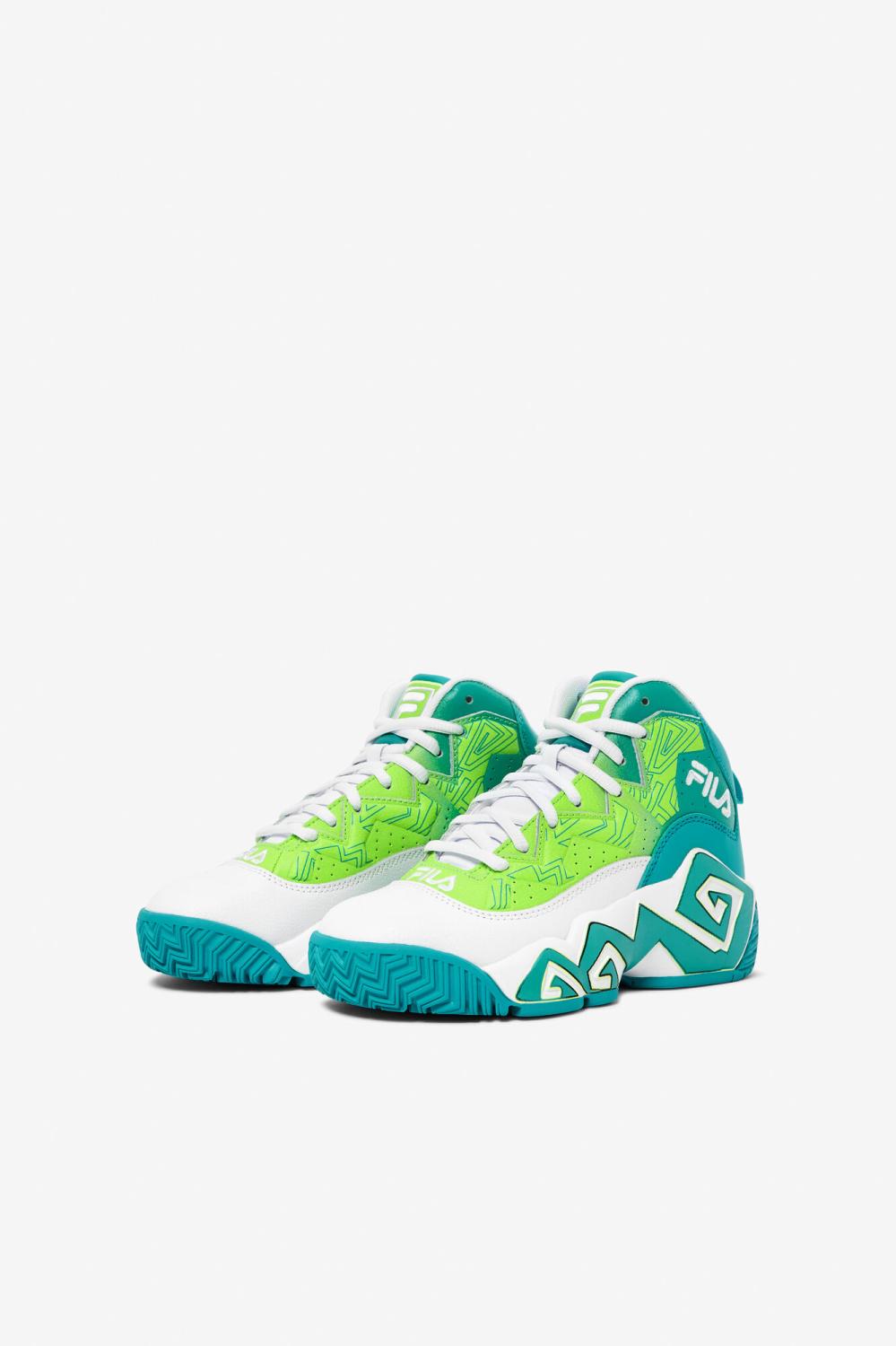 Kids Big Kids (3.5-7) | FILA Big Kids' Mb 142 WHITE / CERAMIC / GREEN GECKO