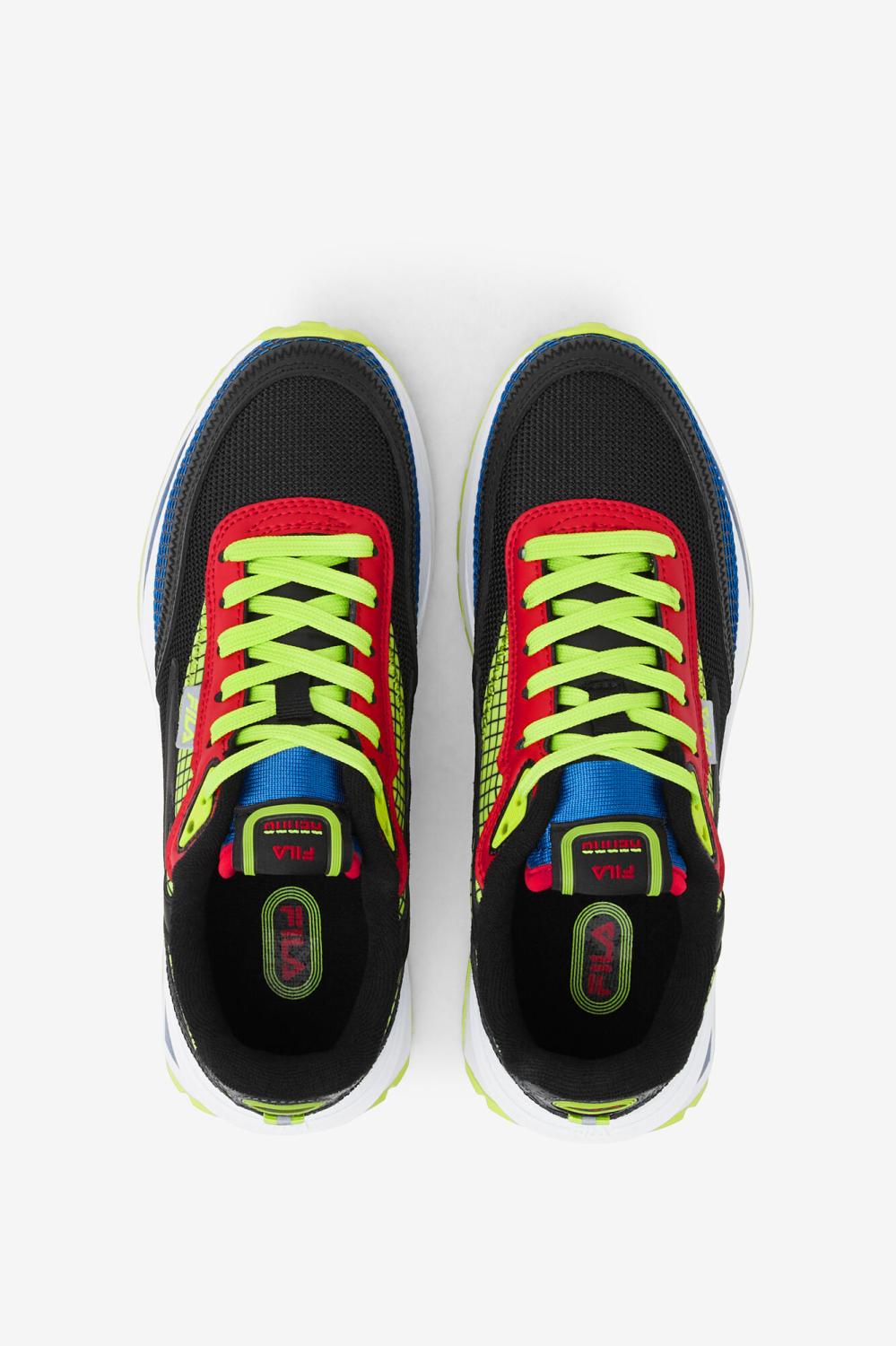 Kids Big Kids (3.5-7) | FILA Big Kids' Renno 027 BLACK / PRINCE BLUE / FILA RED