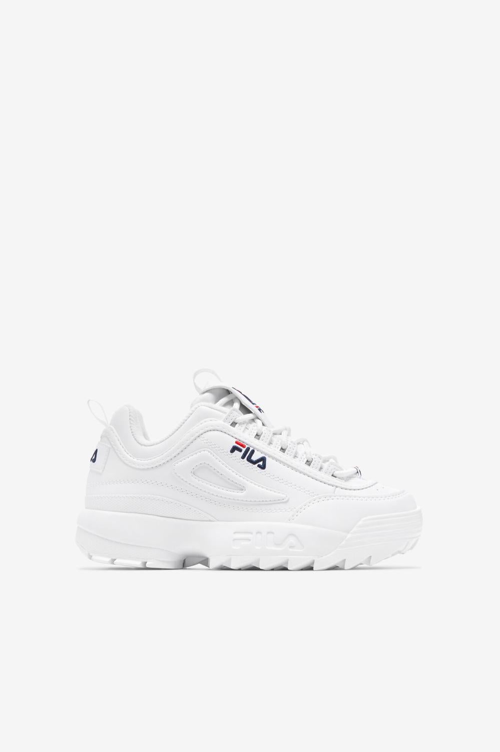 Kids Big Kids (3.5-7) | FILA Kids' Disruptor 2 111 WHITE / PEACOAT / RED