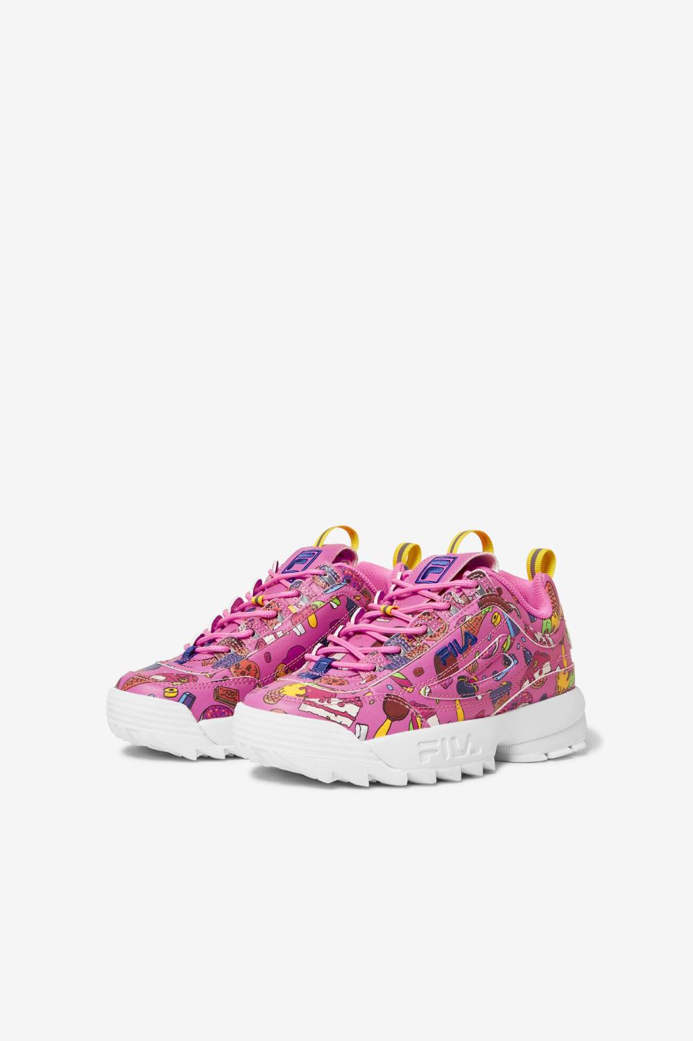 Kids Little Kids (10.5-3) | FILA Little Kids' Disruptor 2 Premium 694 SUGAR PLUM / ELECTRIC PURPLE / LEMON