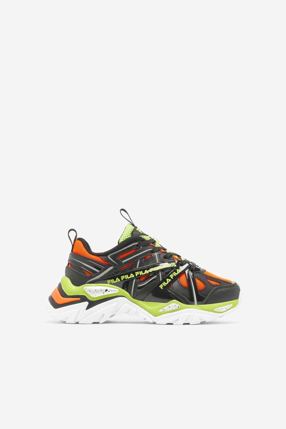 Kids Little Kids (10.5-3) | FILA Little Kids' Electrove 2 034 BLACK / RED ORANGE / LIME PUNCH