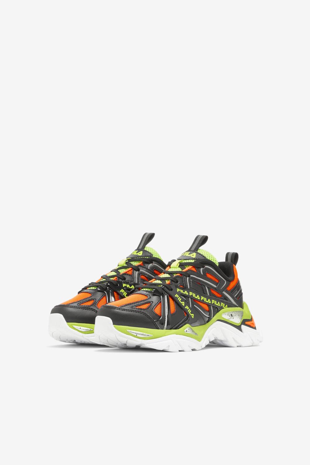 Kids Little Kids (10.5-3) | FILA Little Kids' Electrove 2 034 BLACK / RED ORANGE / LIME PUNCH