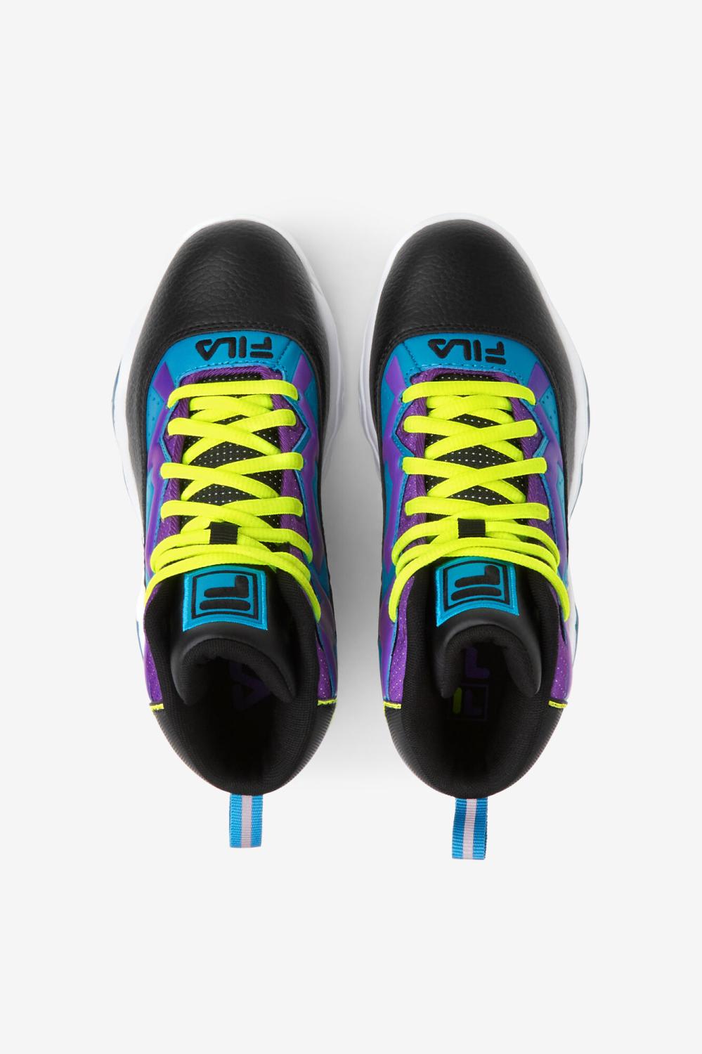Kids Little Kids (10.5-3) | FILA Little Kids' Mb 043 BLACK / SAFETY YELLOW / ELECTRIC PURPLE