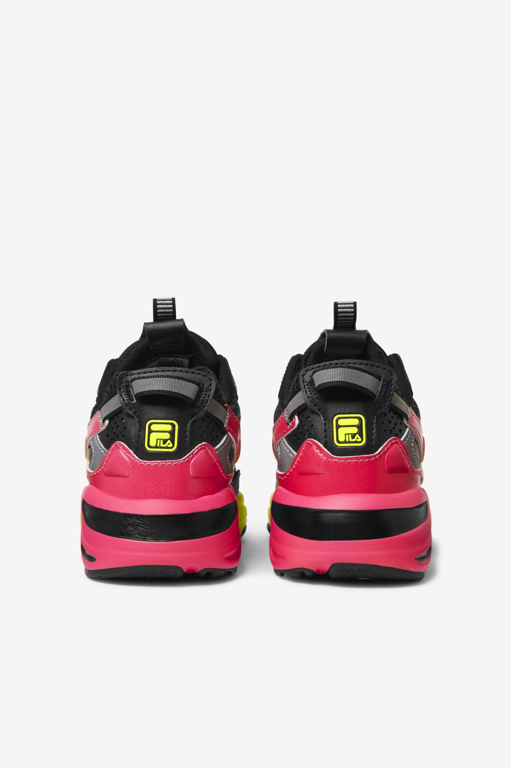 Kids Little Kids (10.5-3) | FILA Little Kids' Ray Tracer Apex 044 BLACK / SAFETY YELLOW / DEEP PINK