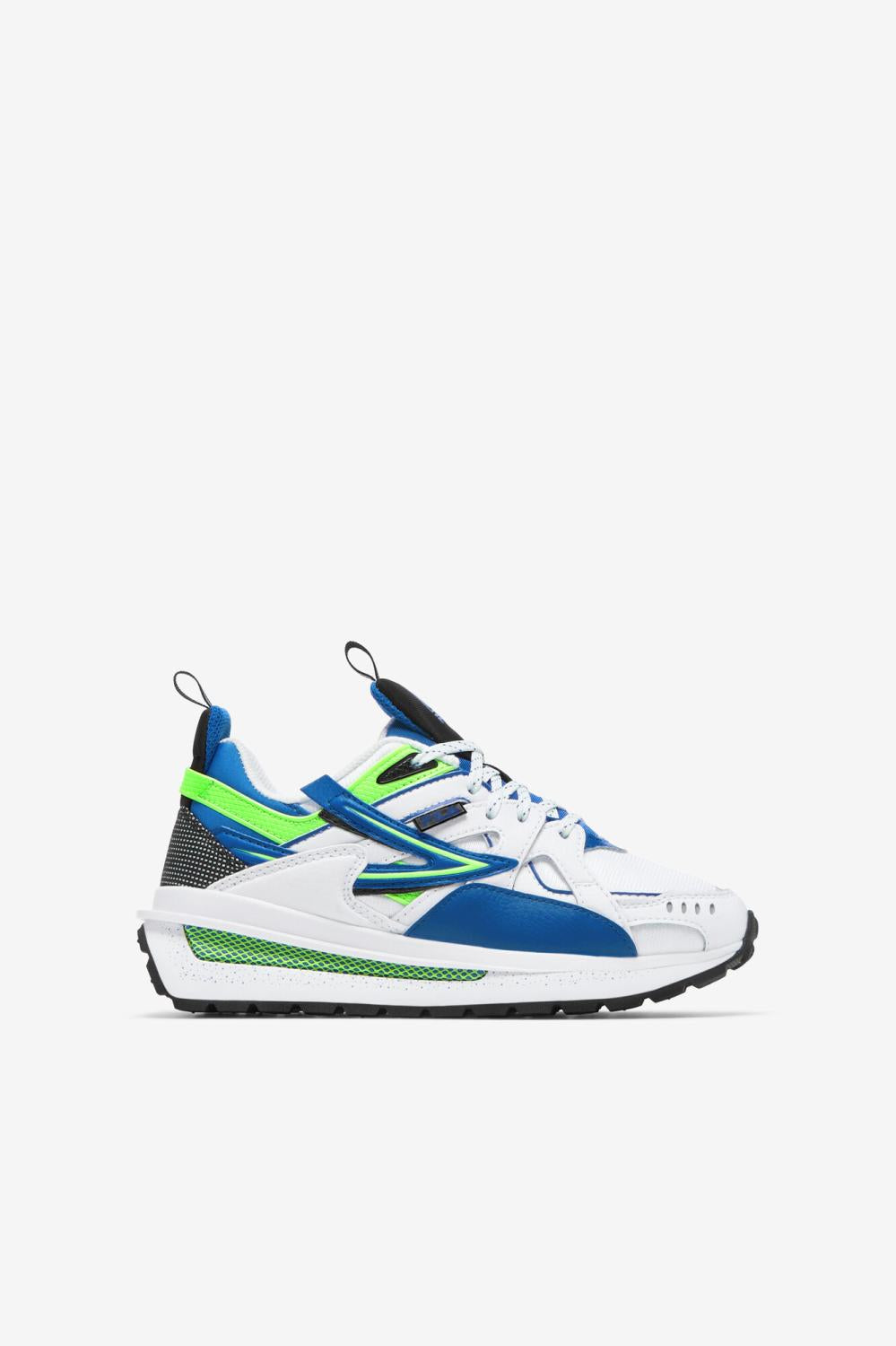 Kids Little Kids (10.5-3) | FILA Little Kids' Sandenal 143 WHITE / PRINCE BLUE / GREEN GECKO