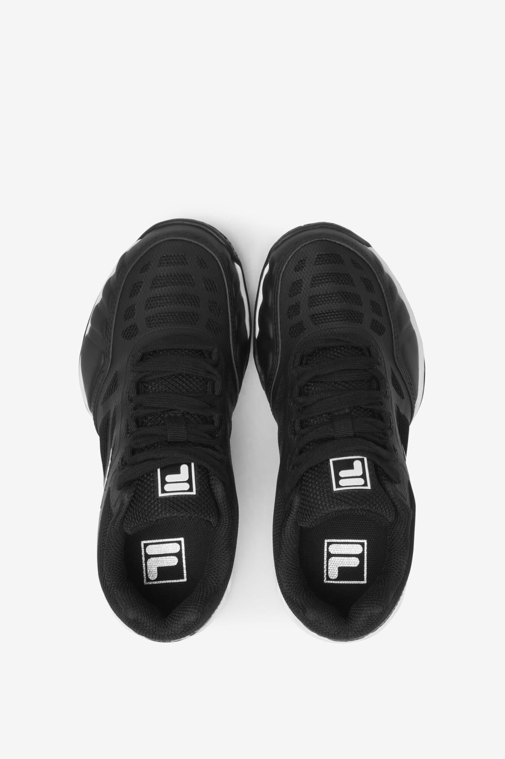 Kids Tennis | FILA Kids' Axilus Jr 003 BLACK / WHITE / METALLIC SILVER