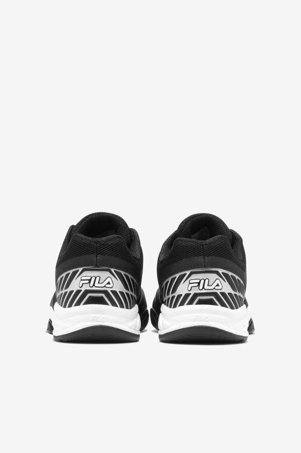 Kids Tennis | FILA Kids' Axilus Jr 003 BLACK / WHITE / METALLIC SILVER