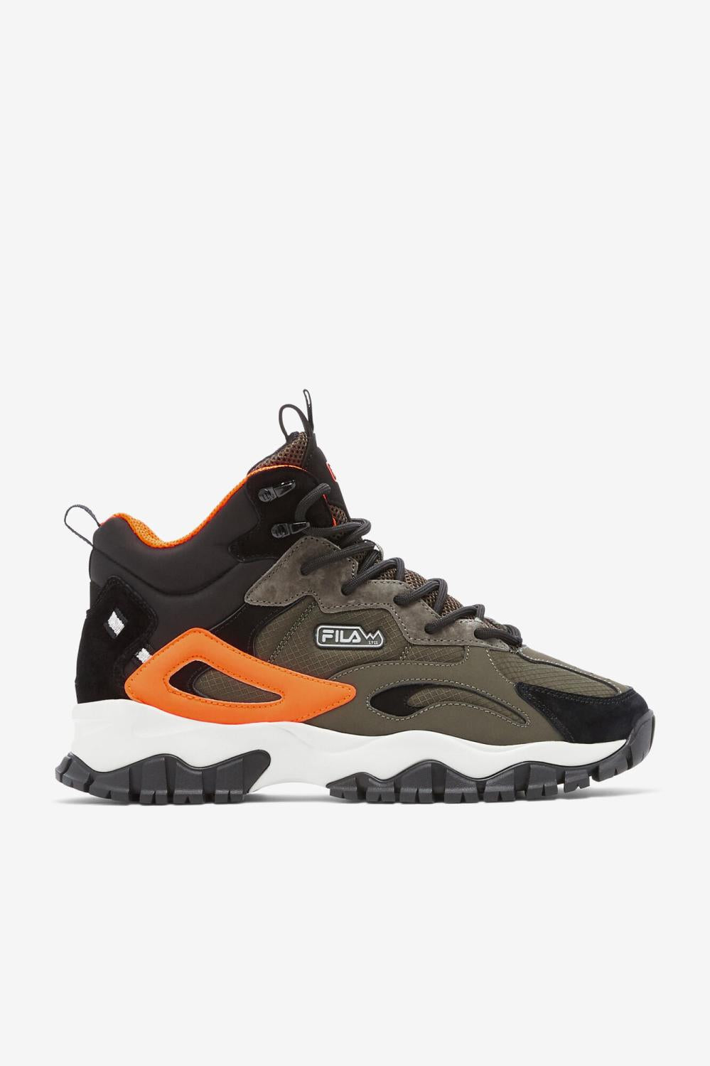 Men Boots | FILA Men's Ray Tracer TR 2 Mid 302 TARMAC / BLACK / SHOCKING ORANGE