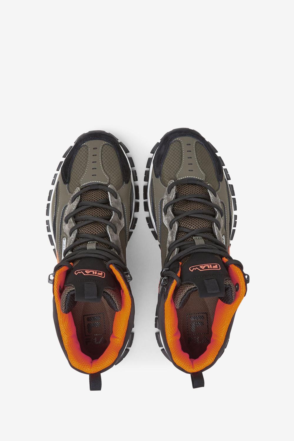 Men Boots | FILA Men's Ray Tracer TR 2 Mid 302 TARMAC / BLACK / SHOCKING ORANGE