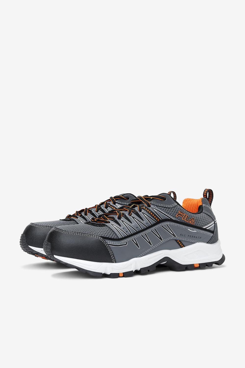 Men Composite Toe Shoes | FILA Men's Memory All Terrain Peak Composite Toe Shoe 054 CASTLEROCK / BLACK / VIBRANT ORANGE