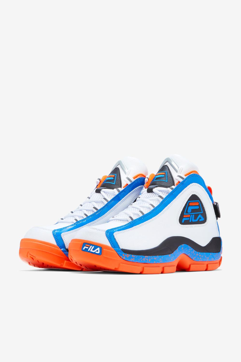 Men Grant Hill | FILA Men's Grant Hill 2 132 WHITE / ELECTRIC BLUE / RED ORANGE