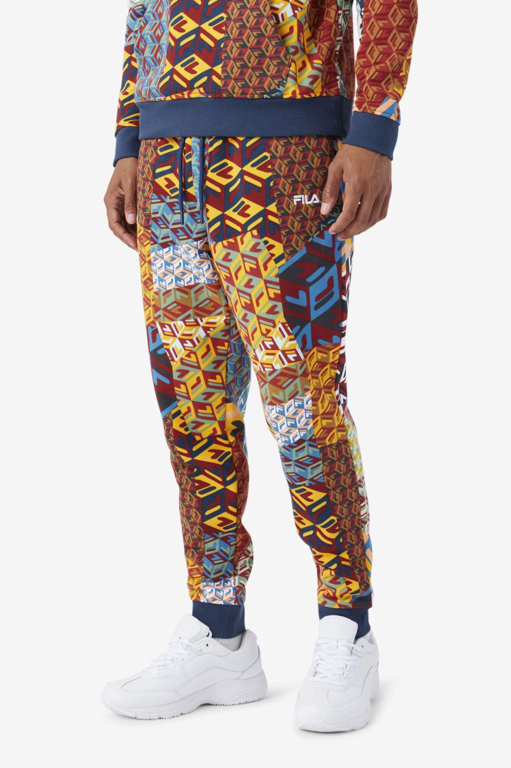 Men Pants &amp; Shorts | FILA Amay Jogger 732 RADIANT YELLOW PRINT / MOONLIT OCEAN