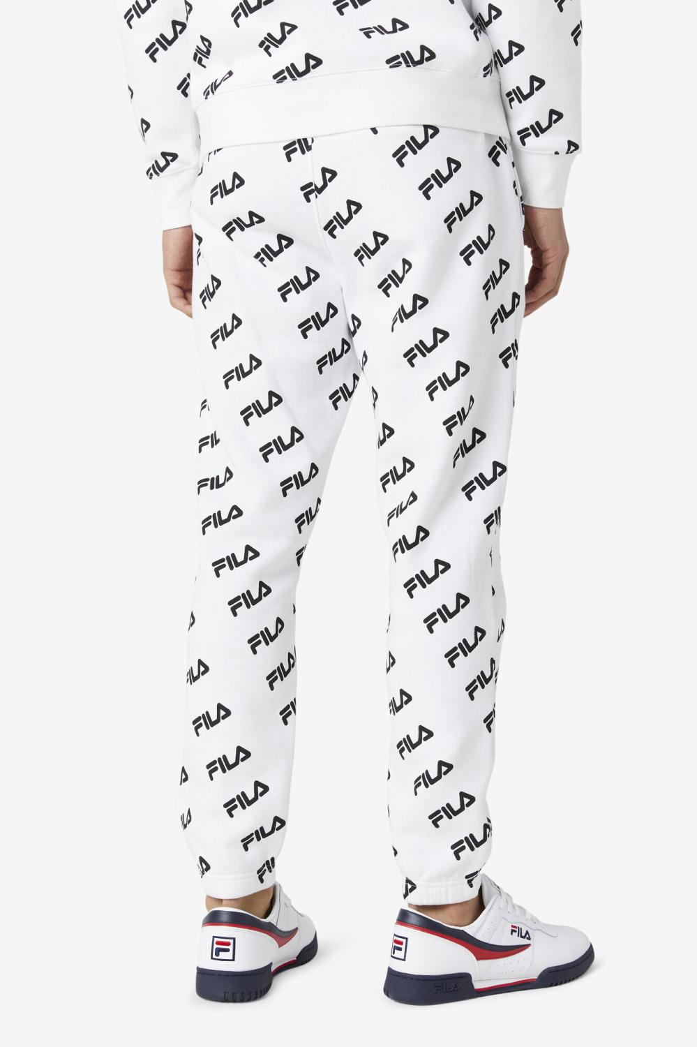 Men Pants &amp; Shorts | FILA Diagonal Logo Jogger 100 WHITE / BLACK