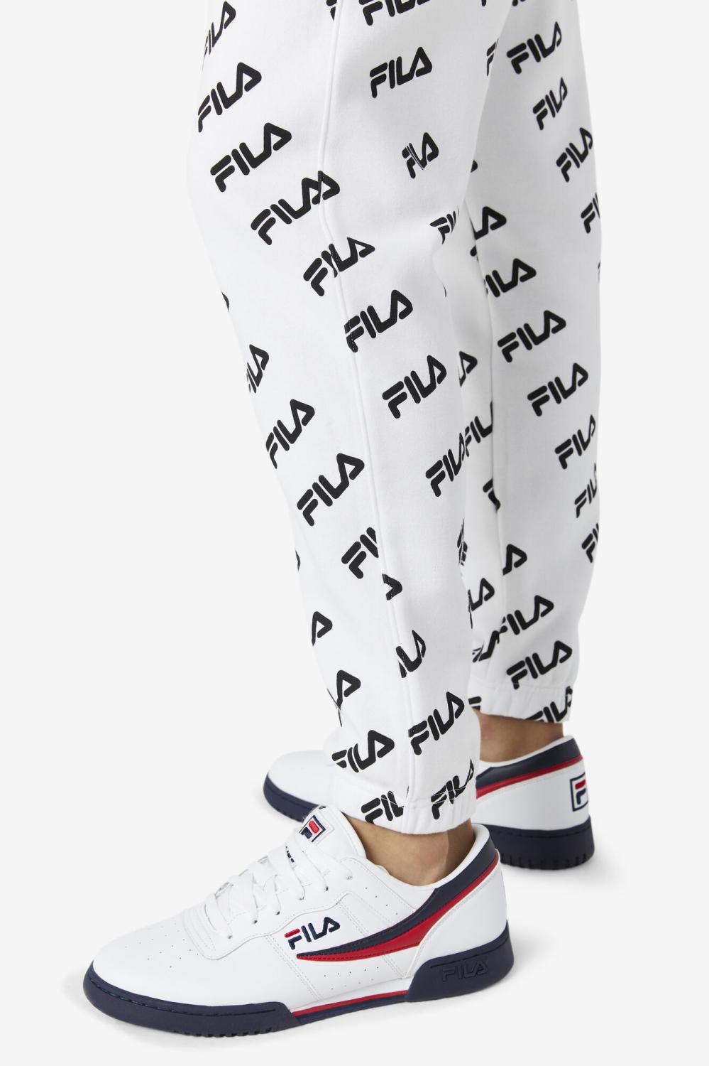Men Pants &amp; Shorts | FILA Diagonal Logo Jogger 100 WHITE / BLACK