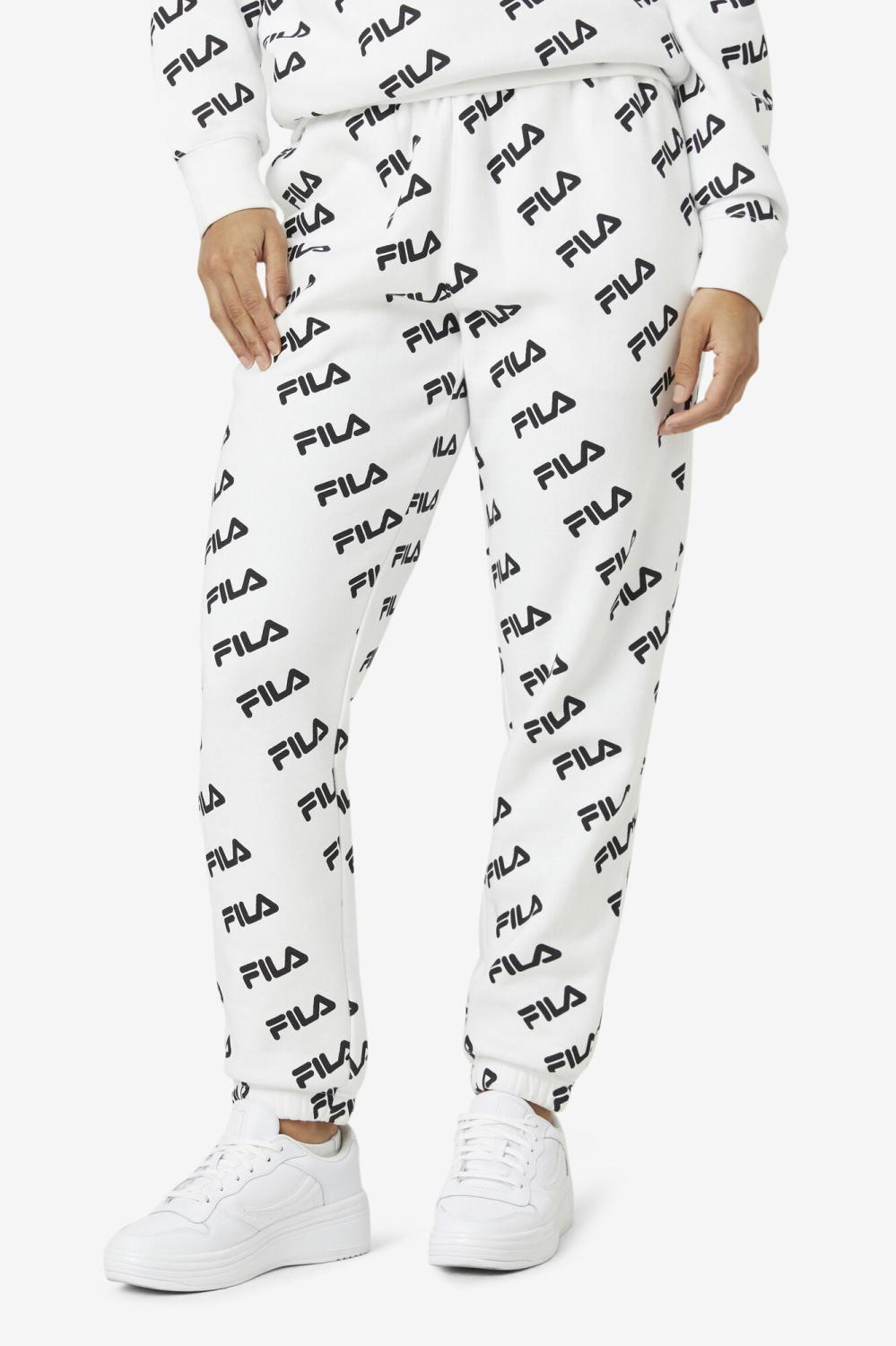 Men Pants &amp; Shorts | FILA Diagonal Logo Jogger 100 WHITE / BLACK