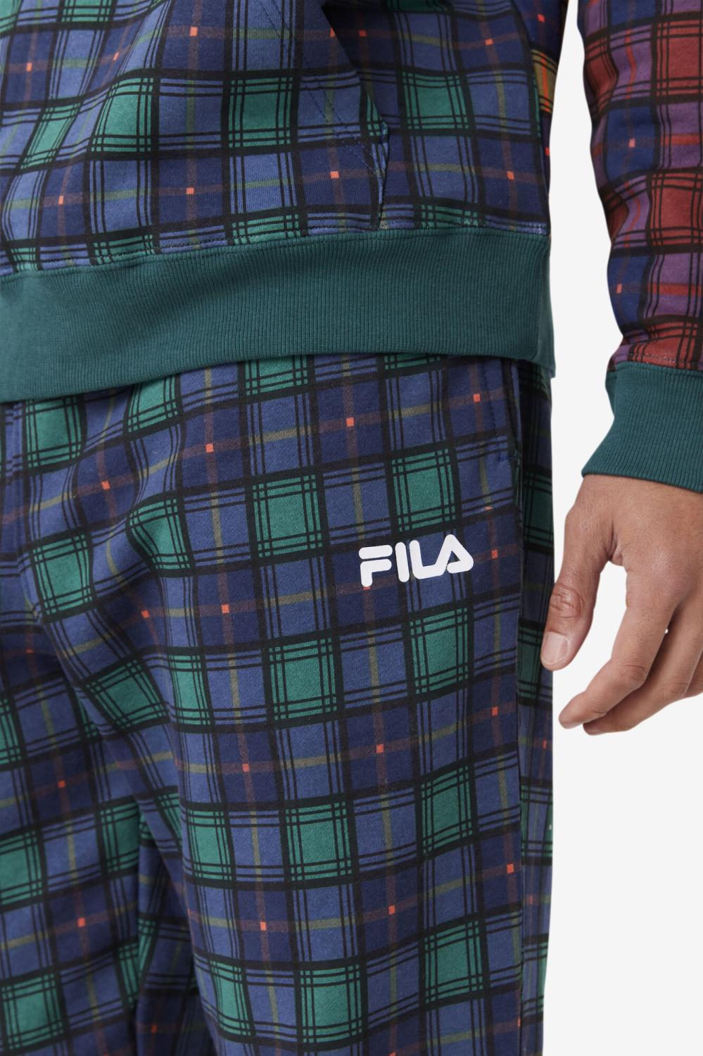 Men Pants &amp; Shorts | FILA Dorm Plaid Jogger 990 JUNE BUG / RHUBARB / FILA NAVY