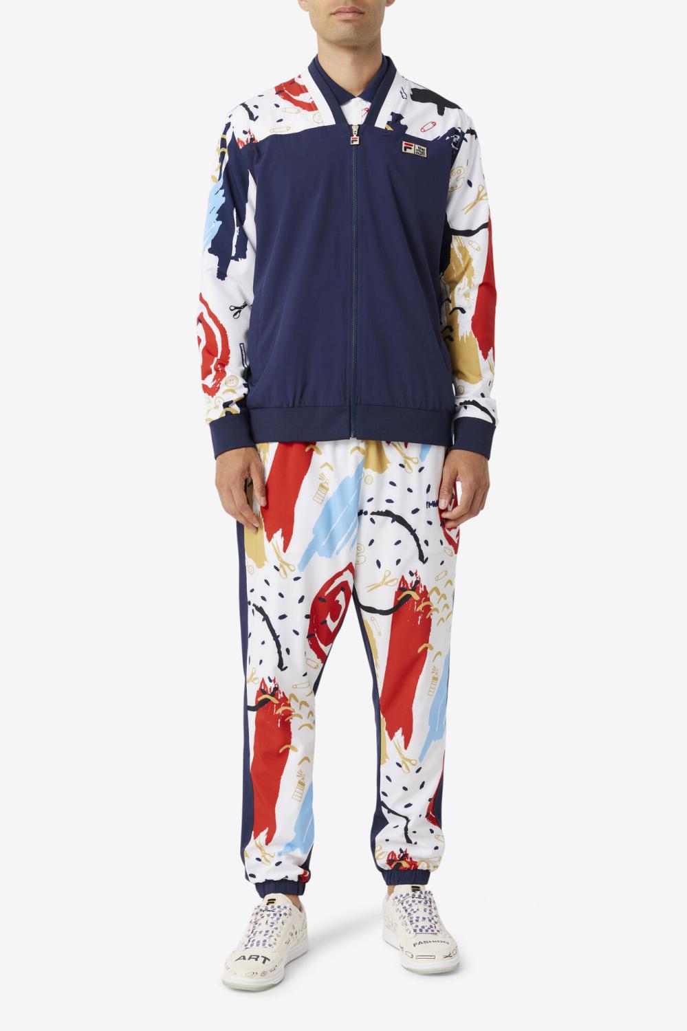 Men Pants &amp; Shorts | FILA FILA X The Museum Printed Track Pant 410 PEACOAT / WHITE / RED