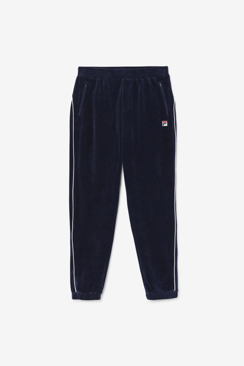 Men Pants &amp; Shorts | FILA Lewis Velour Pant 410 NAVY / WHITE