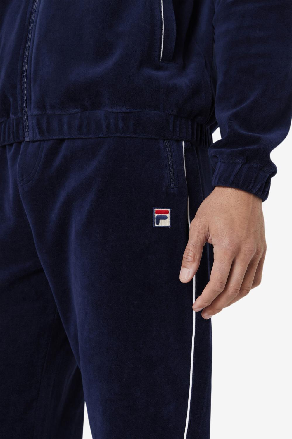 Men Pants &amp; Shorts | FILA Lewis Velour Pant 410 NAVY / WHITE