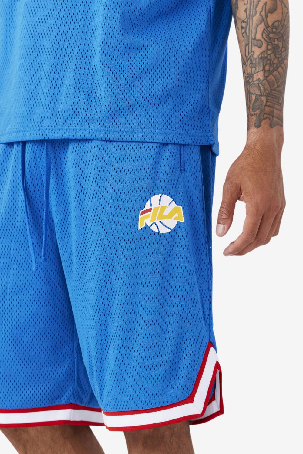 Men Pants &amp; Shorts | FILA Ovi Basketball Short 466 PRINCE BLUE / WHITE / FILA RED / GOLD FUSION