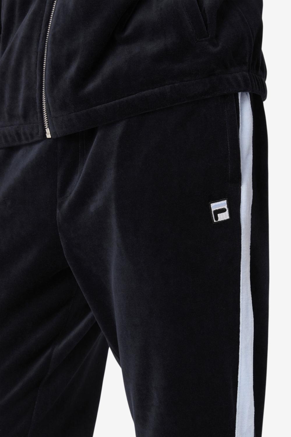 Men Pants &amp; Shorts | FILA Ravid Velour Pant 001 BLACK / SKYWAY / WHITE