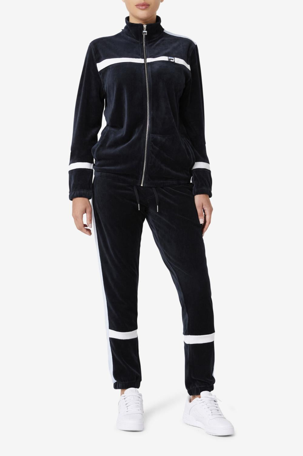 Men Pants &amp; Shorts | FILA Ravid Velour Pant 001 BLACK / SKYWAY / WHITE