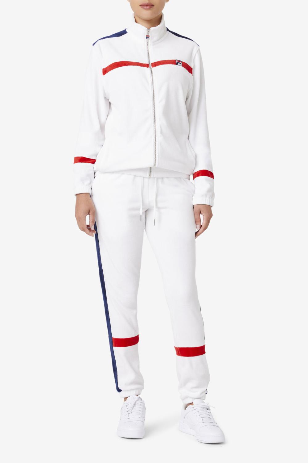 Men Pants &amp; Shorts | FILA Ravid Velour Pant 100 WHITE / FILA NAVY / FILA RED