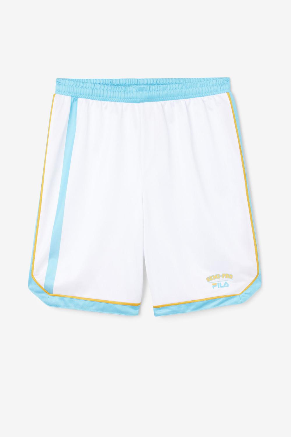 Men Pants &amp; Shorts | FILA Semi-Pro Basketball Short WHITE / SCUBA BLUE / RADIENT YELLOW
