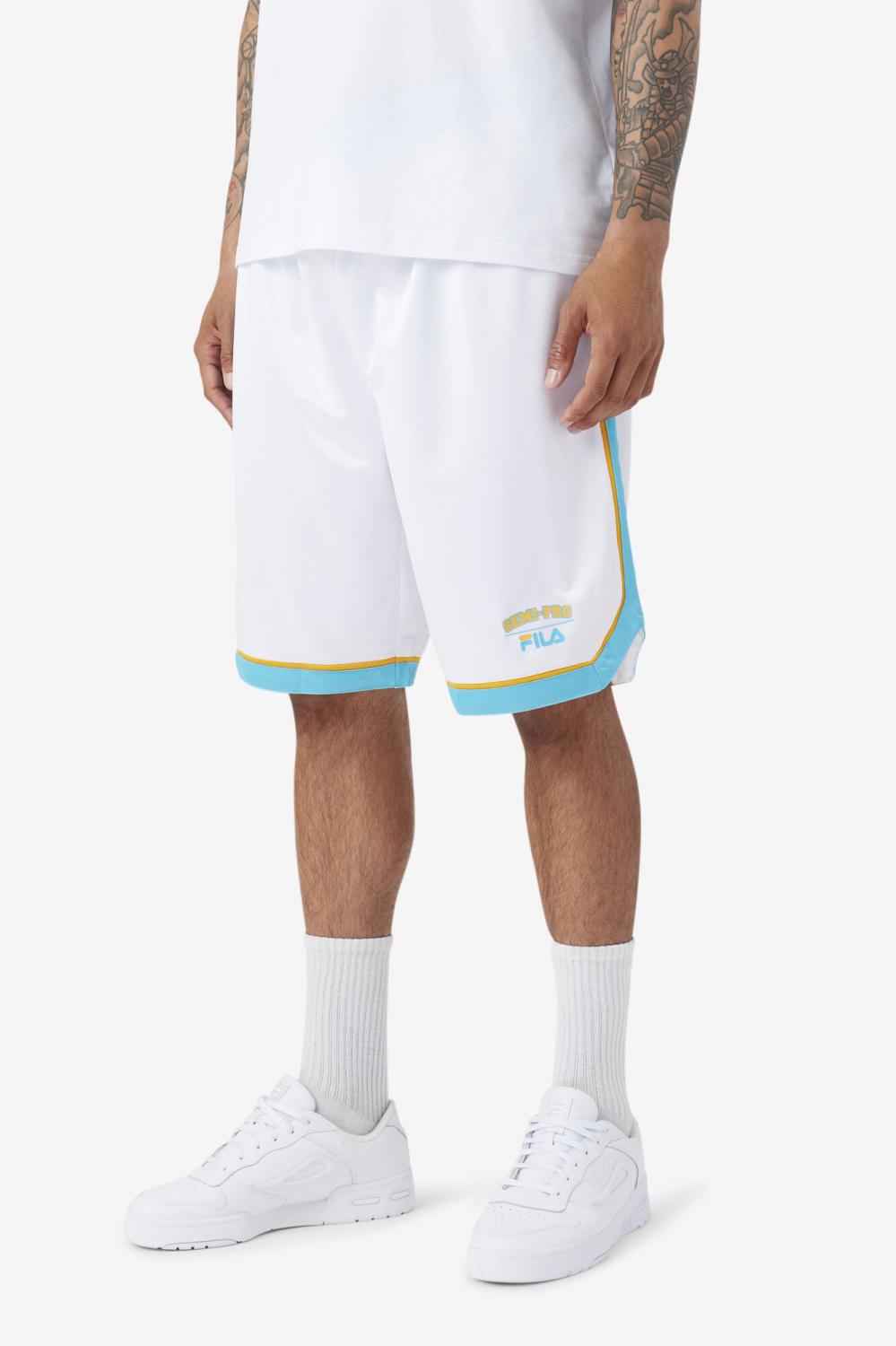Men Pants &amp; Shorts | FILA Semi-Pro Basketball Short WHITE / SCUBA BLUE / RADIENT YELLOW