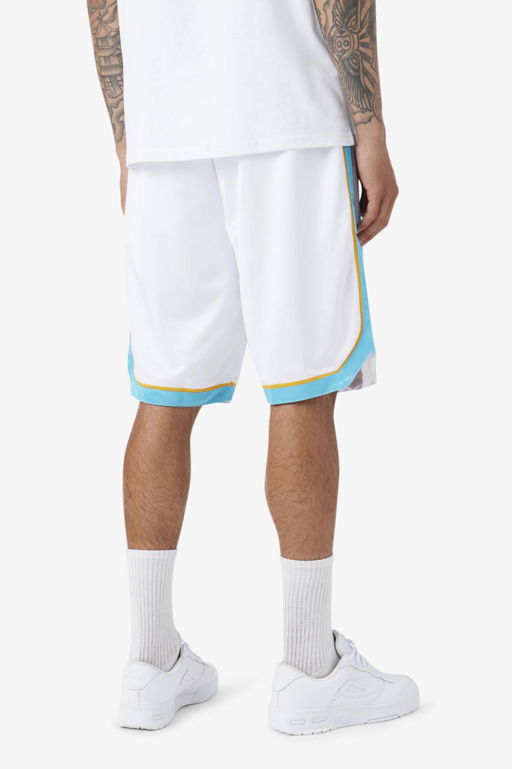 Men Pants &amp; Shorts | FILA Semi-Pro Basketball Short WHITE / SCUBA BLUE / RADIENT YELLOW