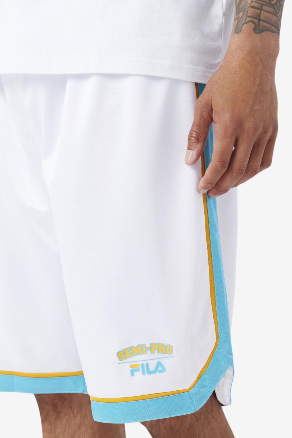 Men Pants &amp; Shorts | FILA Semi-Pro Basketball Short WHITE / SCUBA BLUE / RADIENT YELLOW