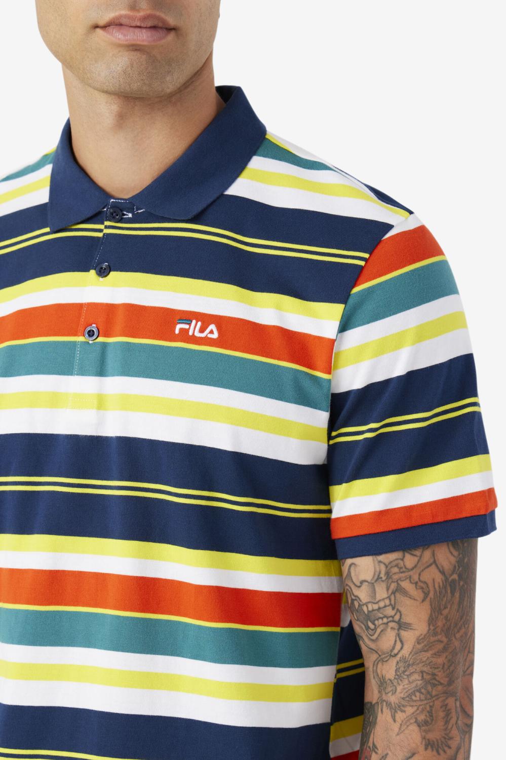 Men Polo &amp; Rugby Shirts | FILA Fazla Polo 848 CHERRY TOMATO / BLAZING YELLOW