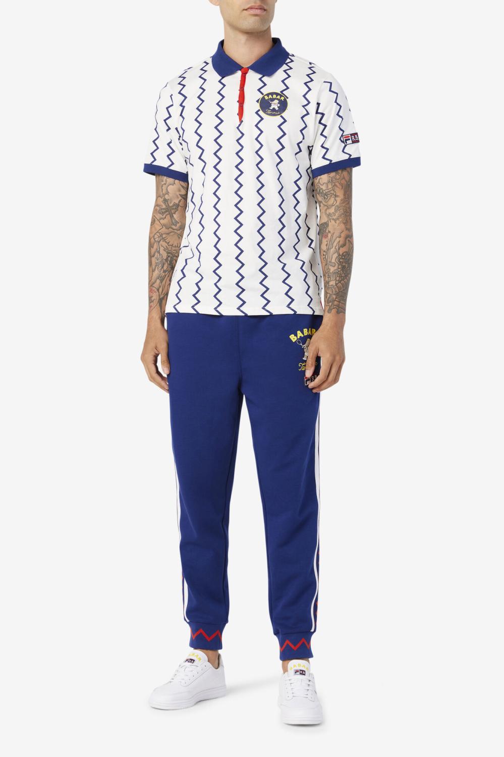 Men Polo &amp; Rugby Shirts | FILA FILA X RB Babar Guye Polo 103 SNOW WHITE / BEACON BLUE / FIREY RED