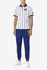 Men Polo &amp; Rugby Shirts | FILA FILA X RB Babar Guye Polo 103 SNOW WHITE / BEACON BLUE / FIREY RED