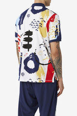 Men Polo &amp; Rugby Shirts | FILA FILA X The Museum Printed Polo 100 WHITE / PEACOAT / RED