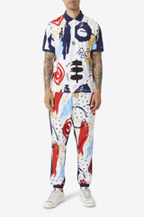 Men Polo &amp; Rugby Shirts | FILA FILA X The Museum Printed Polo 100 WHITE / PEACOAT / RED