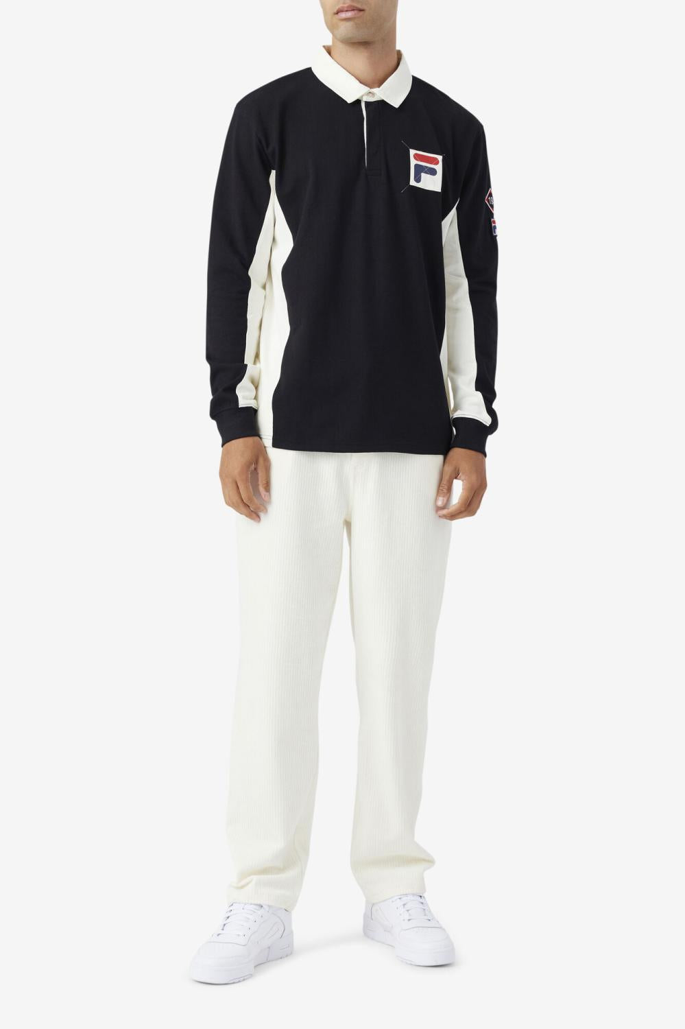 Men Polo &amp; Rugby Shirts | FILA Filmore Rugby 001 BLACK / EGRET