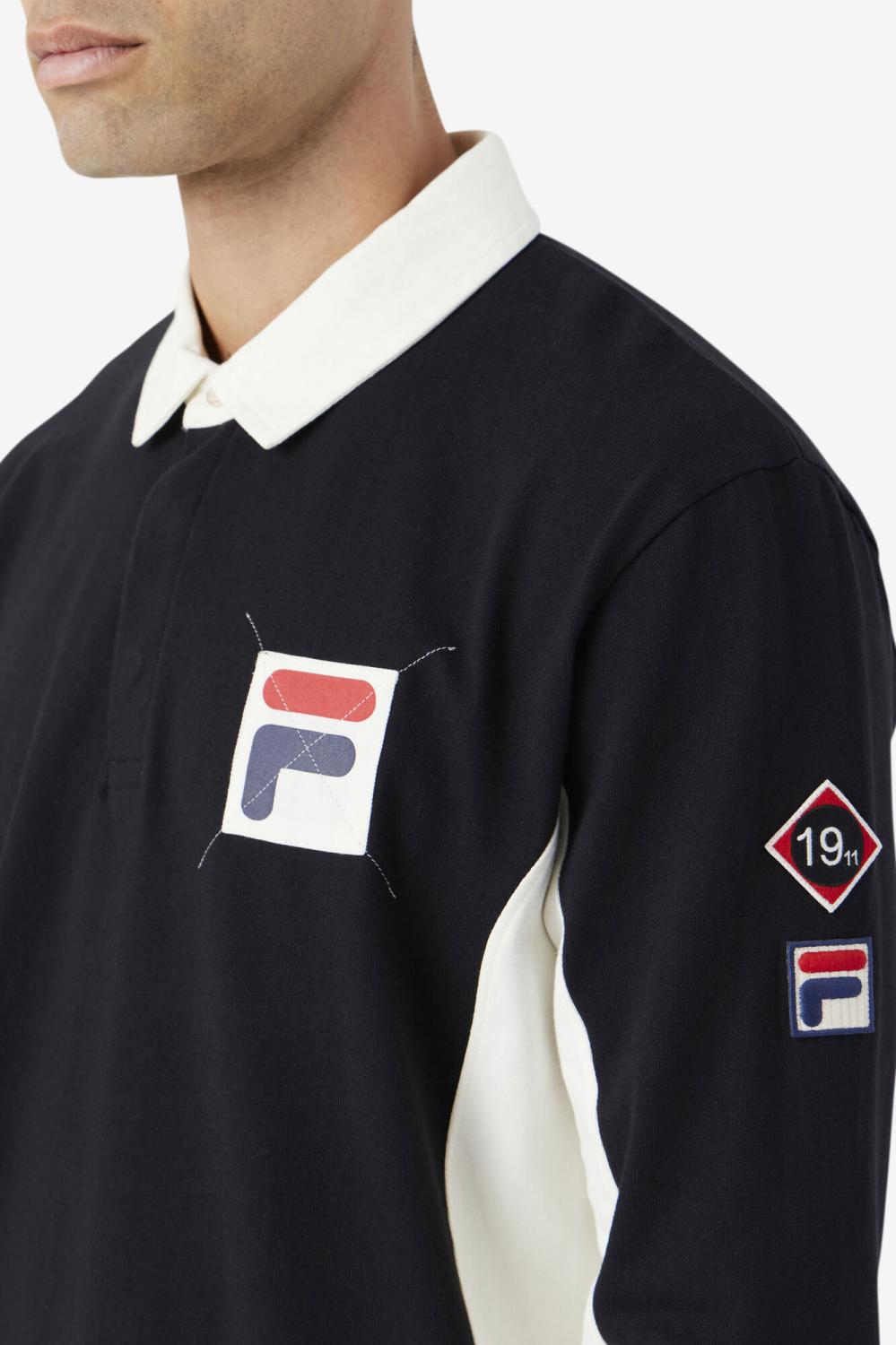 Men Polo &amp; Rugby Shirts | FILA Filmore Rugby 001 BLACK / EGRET