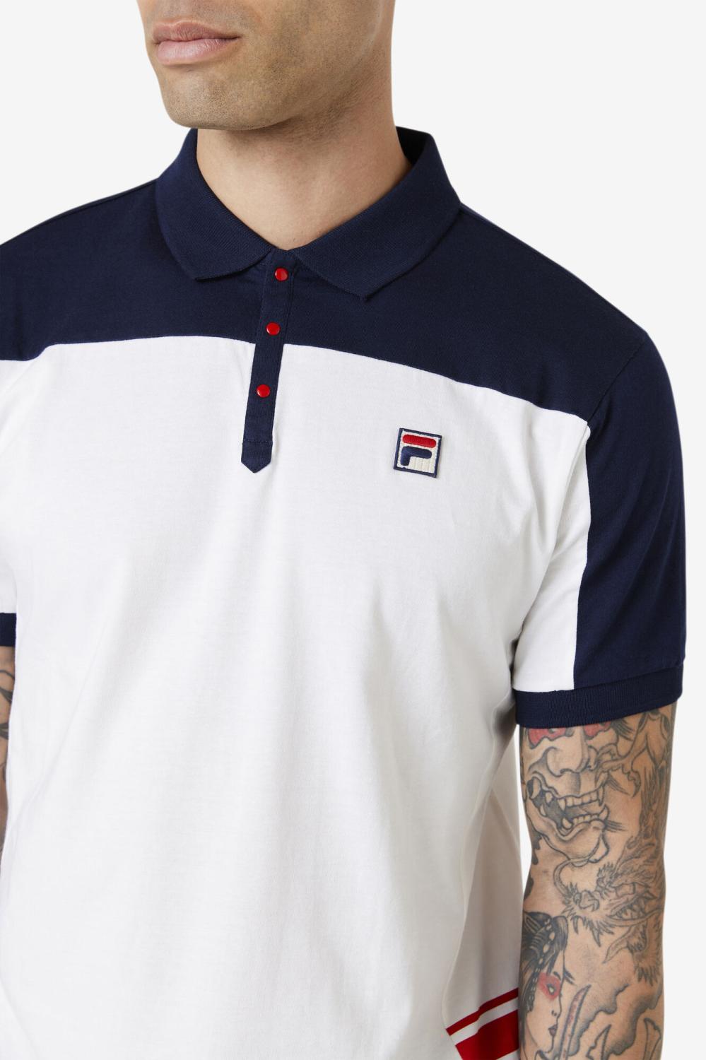 Men Polo &amp; Rugby Shirts | FILA Mivvi Polo 100 WHITE / NAVY / RED