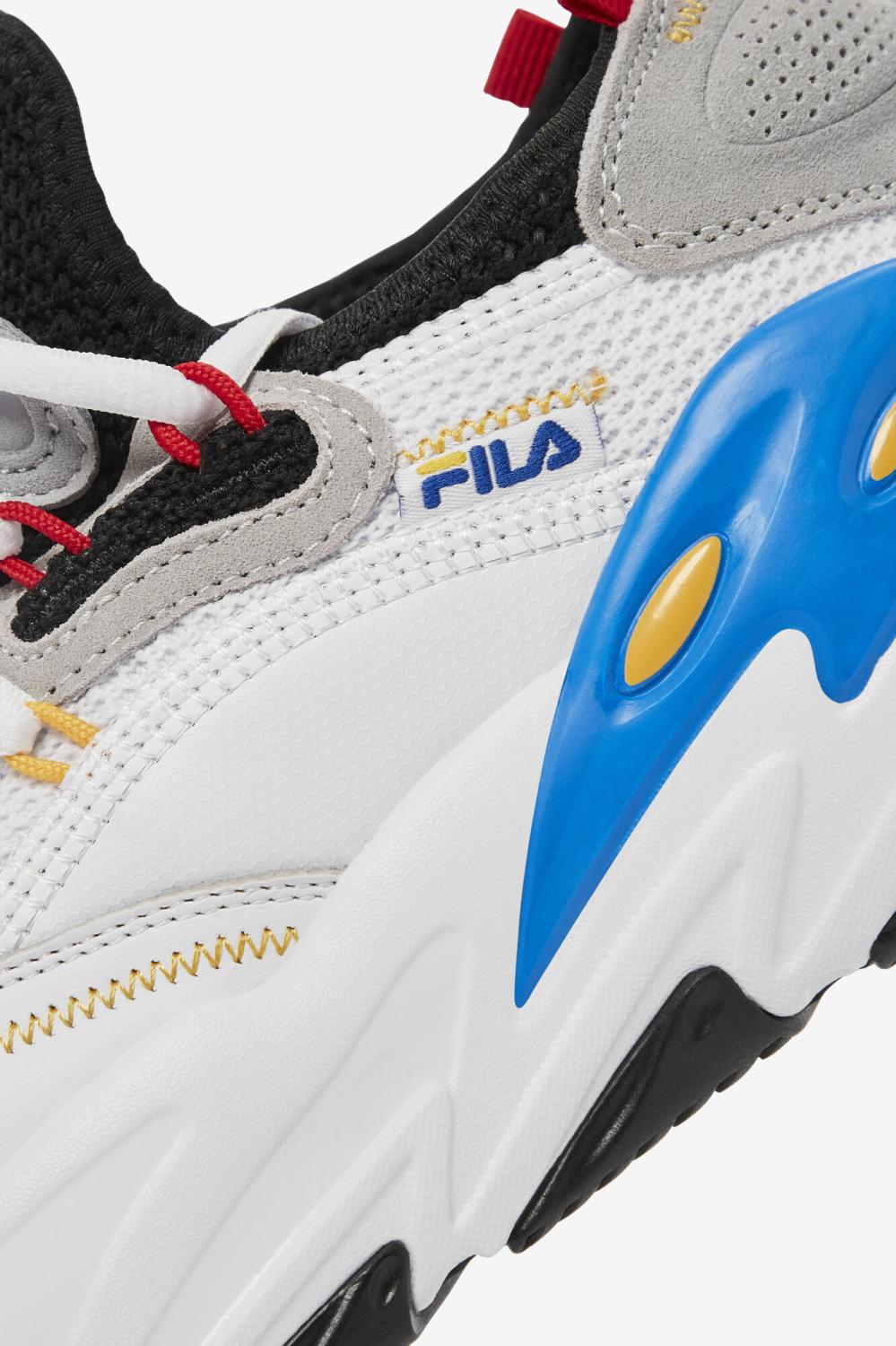 Men Ray Tracer | FILA Men's Ray Tacer Evo 2 117 WHITE / BLACK / ELECTRIC BLUE