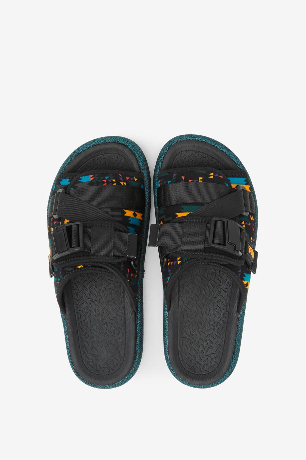Men Sandals &amp; Slides | FILA Men's Atlas Slide 041 BLACK / JUNE BUG / SAFFRON