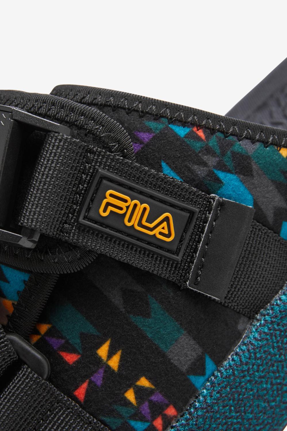 Men Sandals &amp; Slides | FILA Men's Atlas Slide 041 BLACK / JUNE BUG / SAFFRON