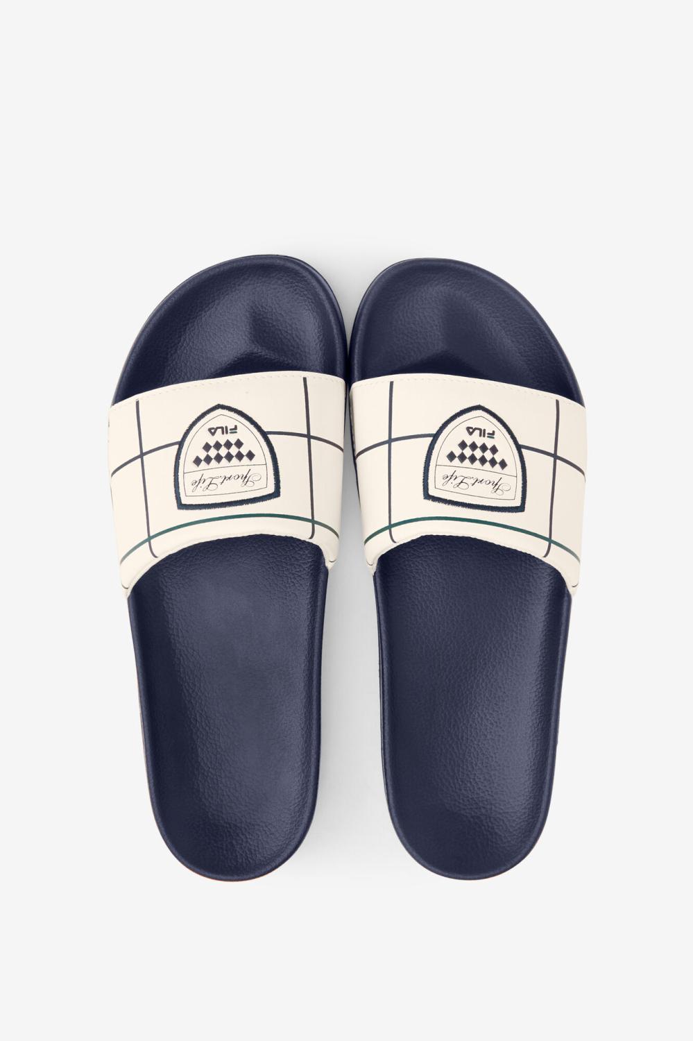 Men Sandals &amp; Slides | FILA Men's Drifter CC 150 GARDENIA / FILA NAVY / GARDENIA