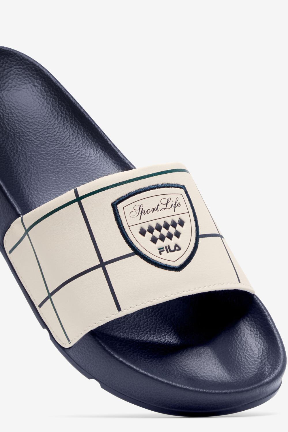 Men Sandals &amp; Slides | FILA Men's Drifter CC 150 GARDENIA / FILA NAVY / GARDENIA