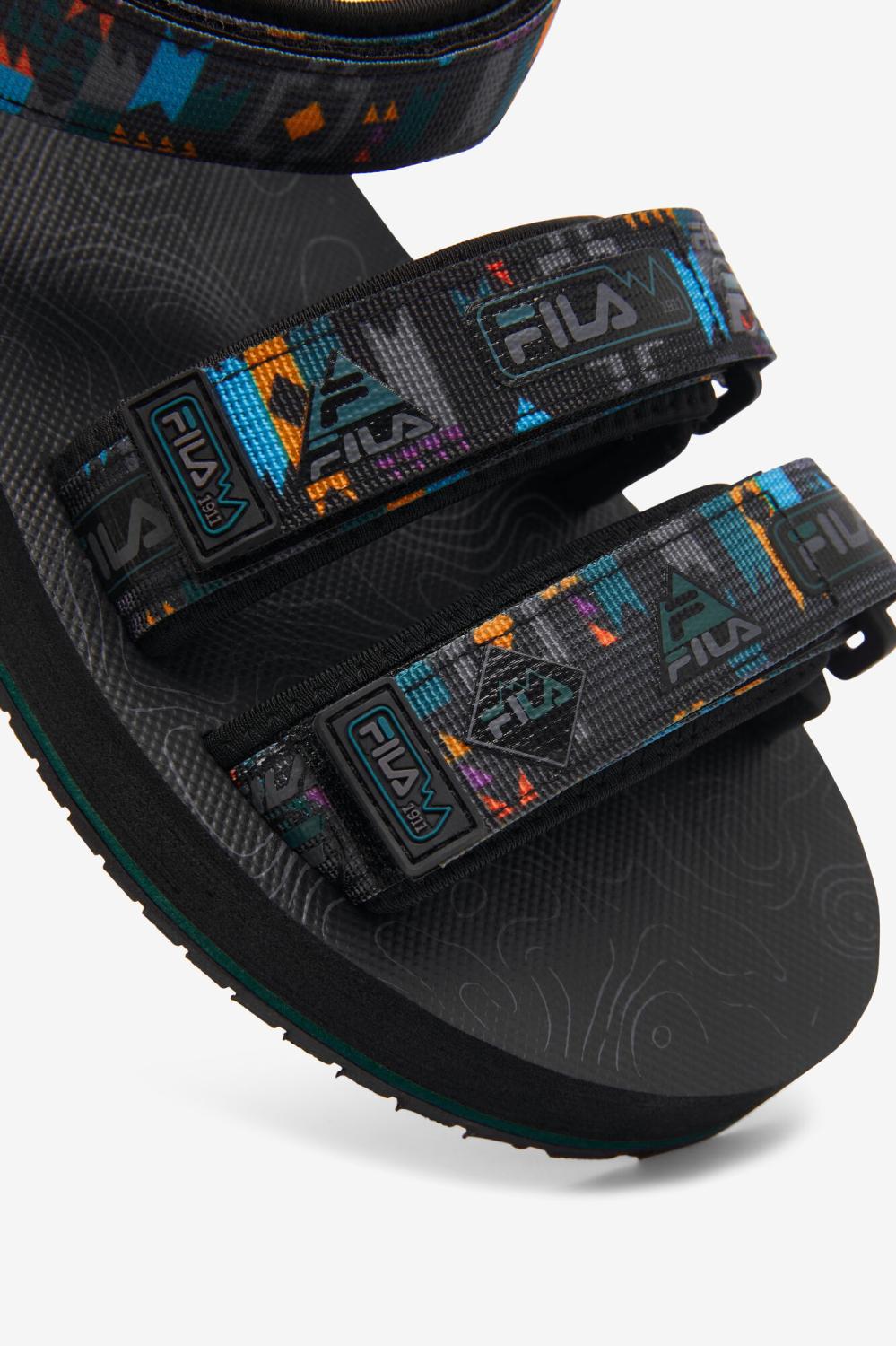 Men Sandals &amp; Slides | FILA Men's Drifter DNS 041 BLACK / JUNE BUG / SAFFRON