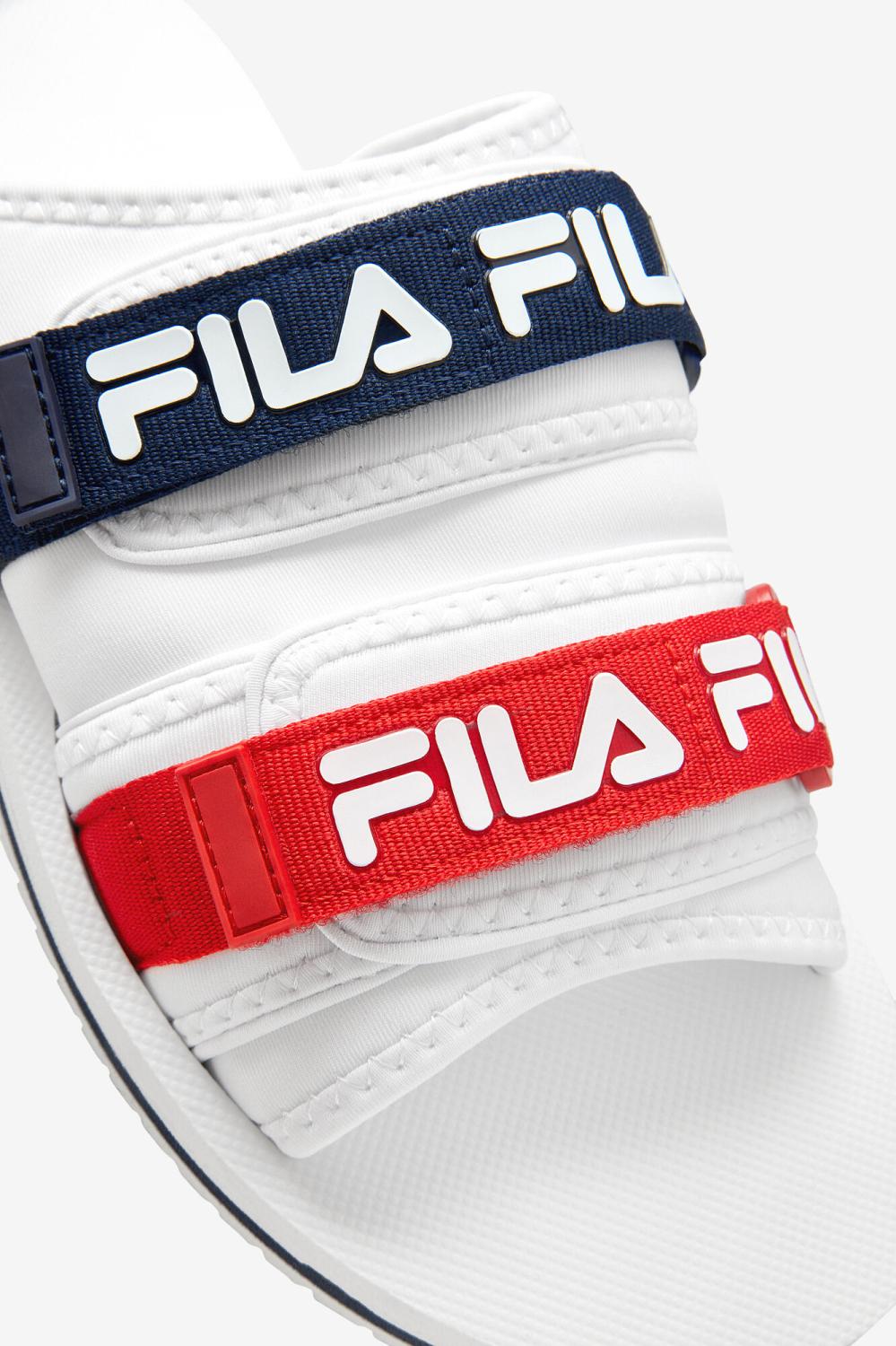 Men Sandals &amp; Slides | FILA Men's Utility Silde 125 WHITE / NAVY / RED